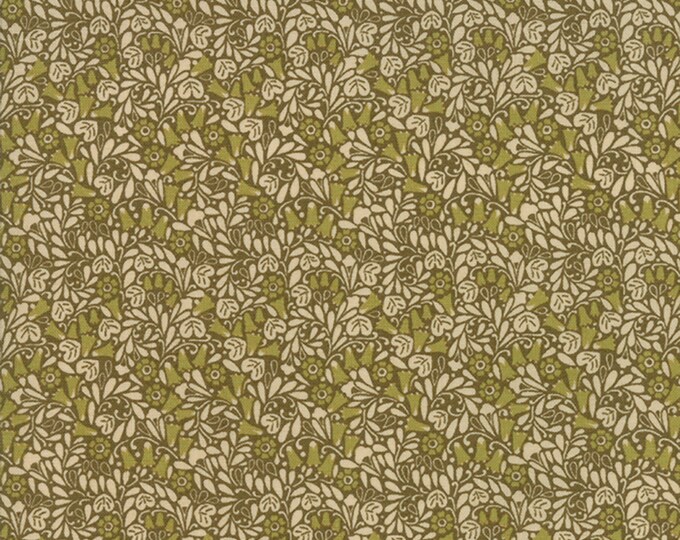 Puzzle Pieces Coral Bells Fabric Olive // Moda Fabrics 10103 54 by the Half Yard
