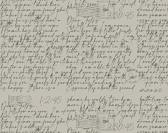 Art Journal Dear Folks Fabric // Riley Blake Designs C13034-GRAY by the HALF YARD