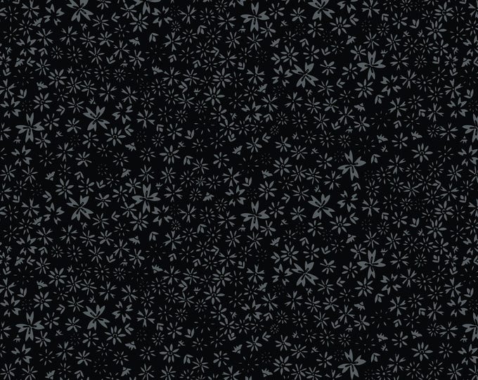 Mixology Daisy Fabric // Camelot Fabrics 2154-0002 Black by the HALF YARD