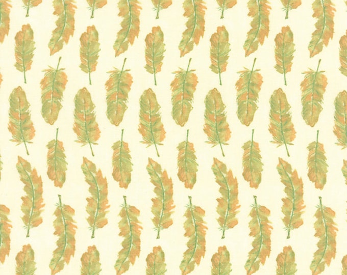 SALE Refresh Feathers Fabric // Sandy Gervais // Moda Fabrics 17864 26 Grass by the YARD