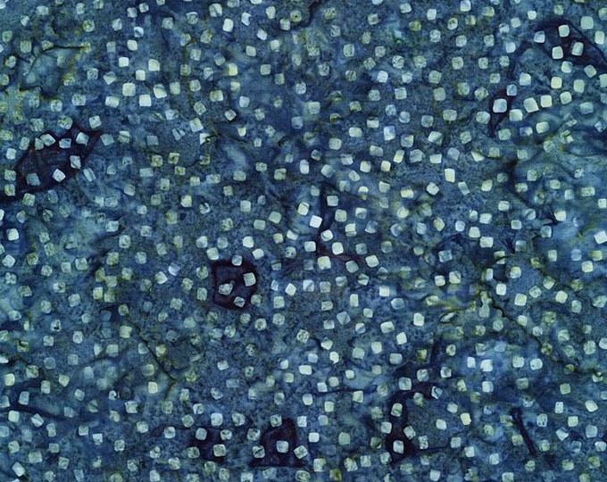 Tonga Squarish Dots Batik Fabric // Timeless Treasures B1384 SPRUCE by the Half Yard