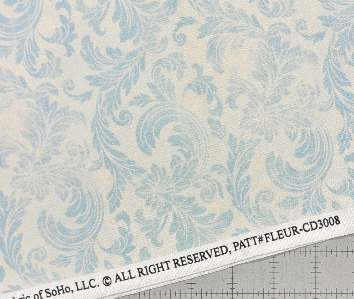 Belle Fleur Tonal Acanthus Leaves Fabric // Timeless Treasures FLEUR ...