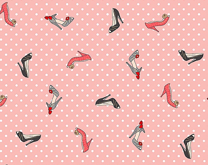 Pamper Tossed Shoes Fabric // Makower Uk TP-2311-P by the Half Yard