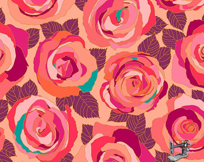 Mosaic Roses Fabric // Andover A-8880-E by the Half Yard
