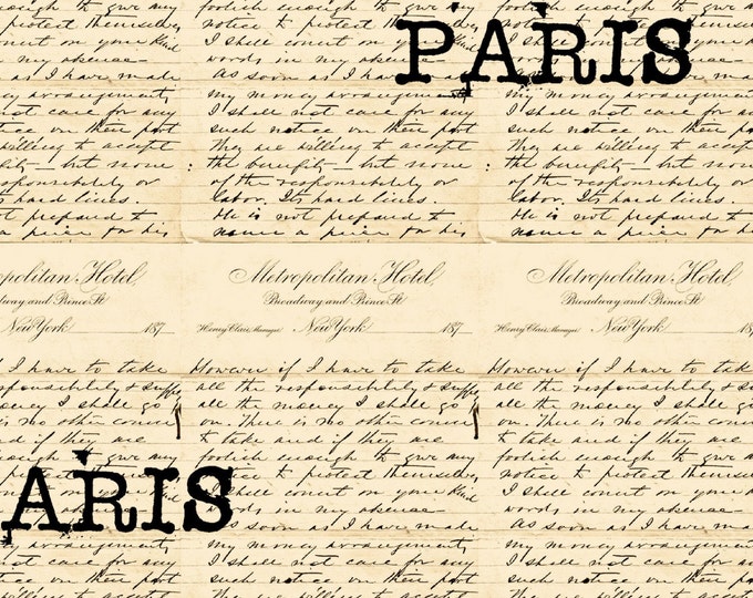 Destination Paris Word Fabric // Windham Fabrics 42496-2 by the Half Yard