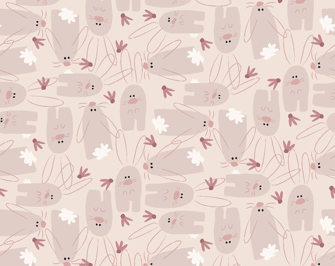 Hunny Bunny Packed Bunnies Fabric // Clothworks Y3722-132 by the HALF Yard