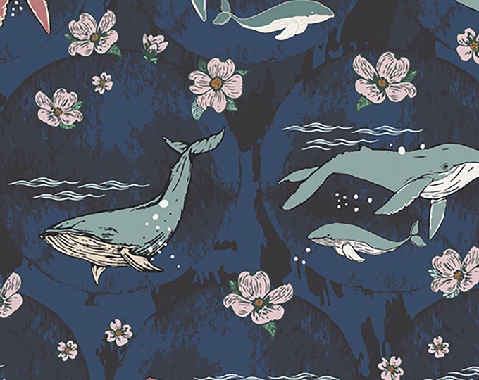 AGF Enchanted Voyage Underwater Whales Fabric // Art Gallery ENV-71780 by the Half Yard