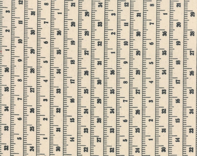 Measure Up 54" Cotton CANVAS Fabric // Moda 54924 11 by the HALF YARD