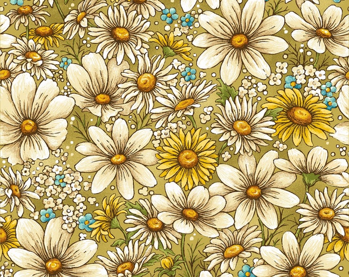 Bee Kind Daisy All Over Floral Fabric // Paintbrush Studio by the Half Yard