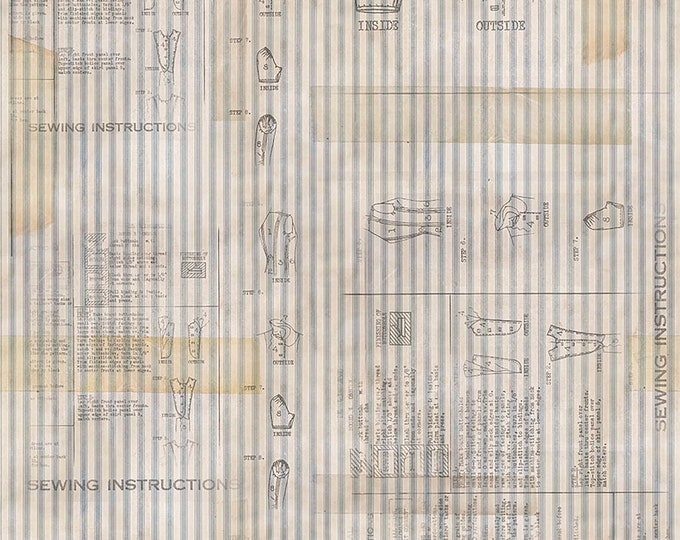 Tim Holtz Memoranda 3 Sewing Instructions Fabric // FreeSpirit PWTH110.NEUTRAL by the Half Yard