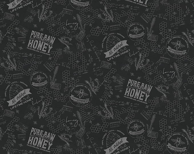 Bee's Life Tonal Black Bee Fabric // Riley Blake Designs C10102 by the HALF YARD