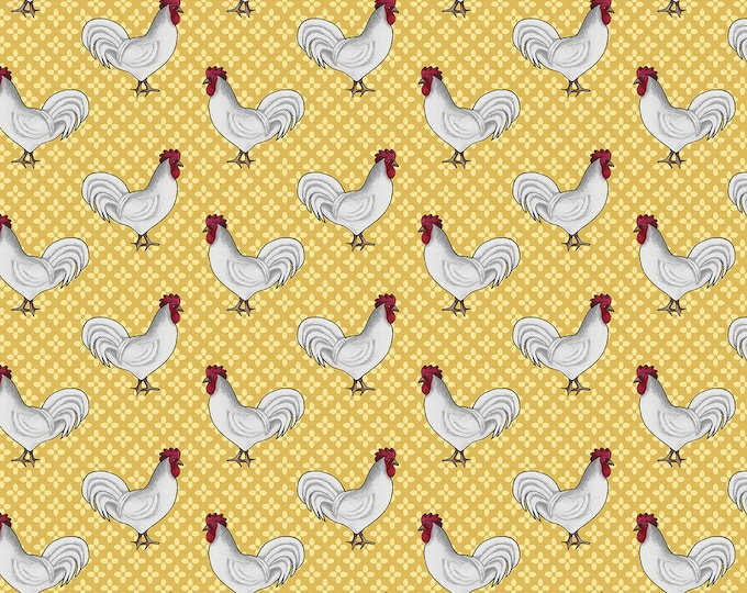 Spring Hill Farm Rooster Fabric // Benartex 13247-33 by the Half Yard