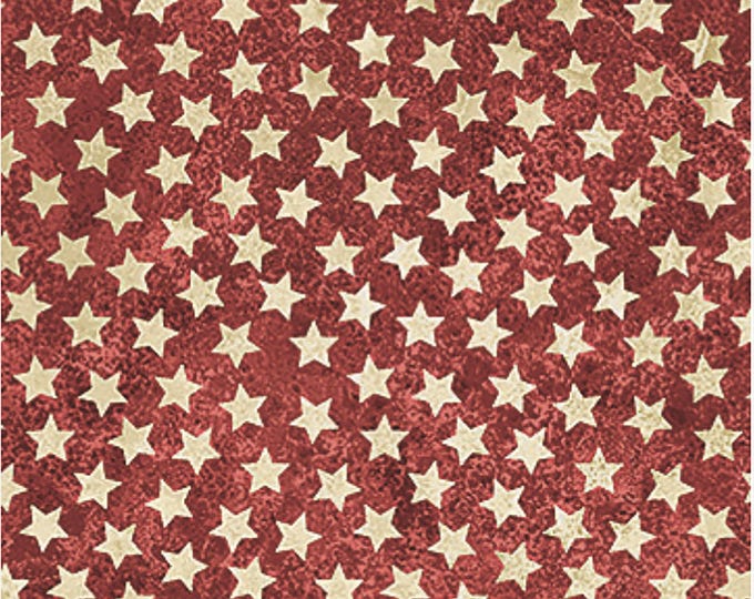 America 250 Stonehenge Stars Fabric // Northcott Studio 28375-24 Red Beige by the Half Yard