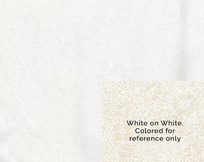 Barely There Packed Floral Fabric // Benartex X7882-WW White on White by the Half Yard