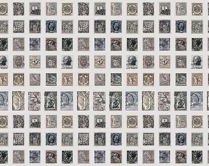 Tim Holtz CHARCOAL Palette Stamps Fabric // FreeSpirit PWTH311.CHARCOAL by the Half Yard