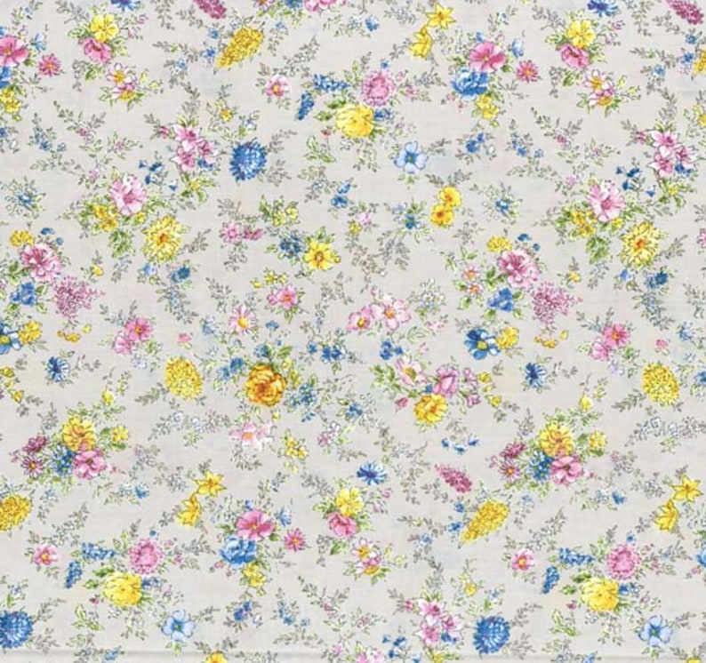 Memoire a Paris Grey Floral Fabric Lecien 820815 90 by the HALF YARD