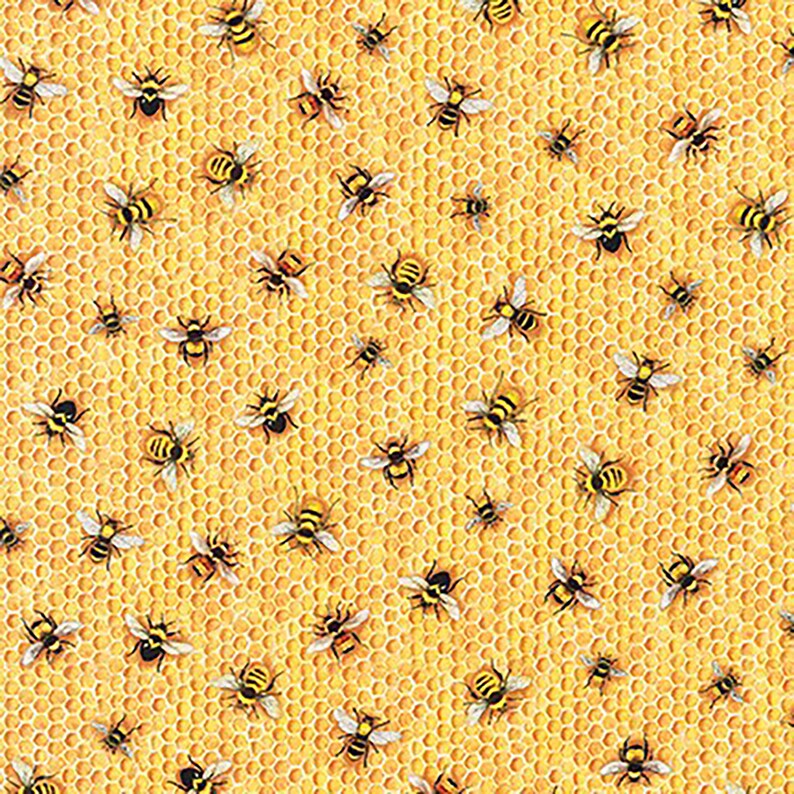 Everyday Favorites Honey Bee Fabric // Robert Kaufman AMKD Etsy