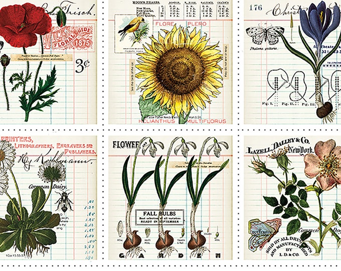 Art Journal Pages Patch 24” Panel Fabric // Riley Blake Designs PD13030 by the HALF YARD