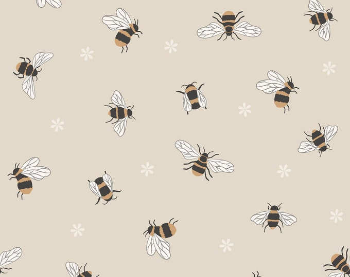 Queen Bee Bees Fabric // Lewis & Irene A503-1 by the Half Yard