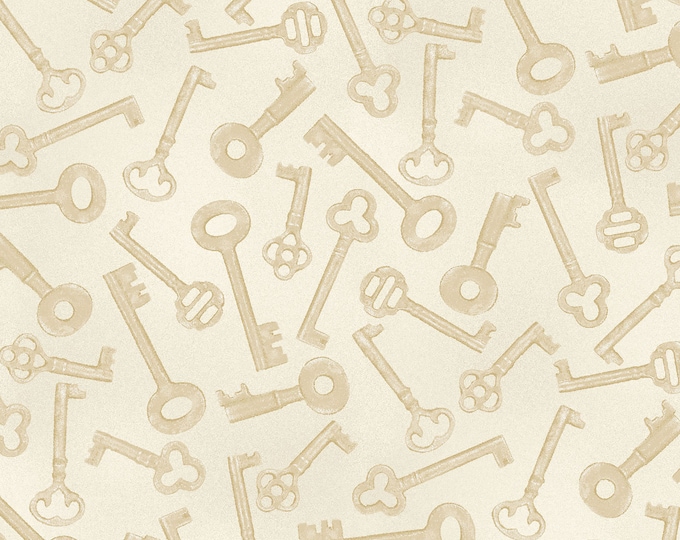 REMNANT 9" Aubergine Vintage Keys Fabric // Maywood Studio MAS9156-E