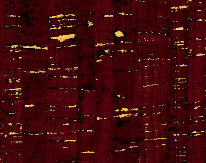Uncorked Cotton Fabric Print Cork Like Appearance w/Metallic // Another Point of View // Windham Fabrics 50107M-25 Brick by the HALF YARD