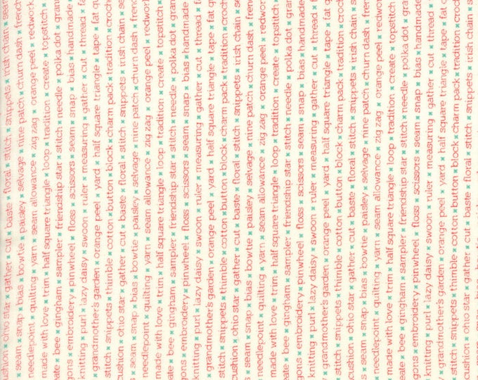 Handmade Text Fabric // Bonnie & Camille // Moda Fabrics 55147 11 Red by the HALF YARD