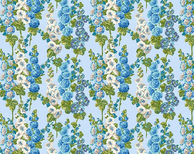 A Celebration of Sanderson Hollyhocks Fabric // FreeSpirit PWSA022.SKY by the Half Yard