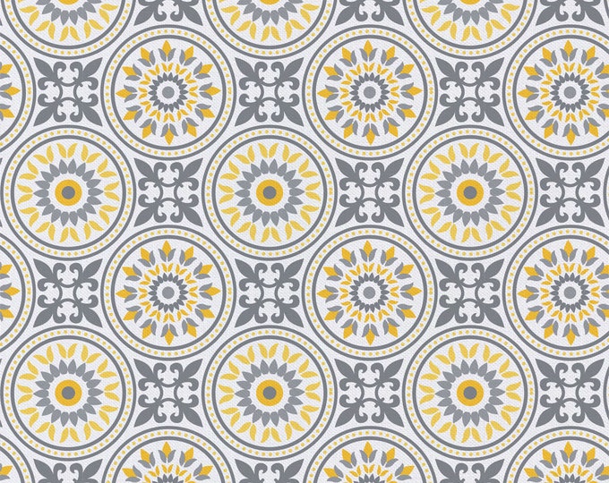 Emma & Mila Gray Matters Mosaic Fabric // Clothworks CAM4140409WM-01 by the HALF YARD