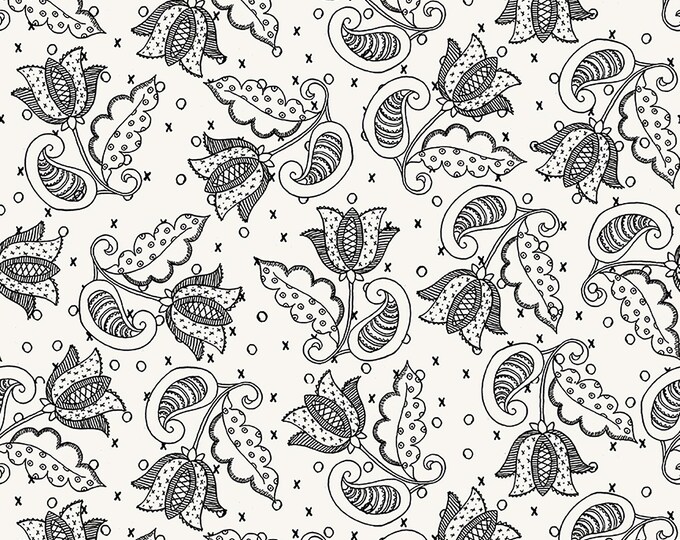 All My Heart Valentine Tulips Fabric // Riley Blake C14138-WHITE by the Half Yard