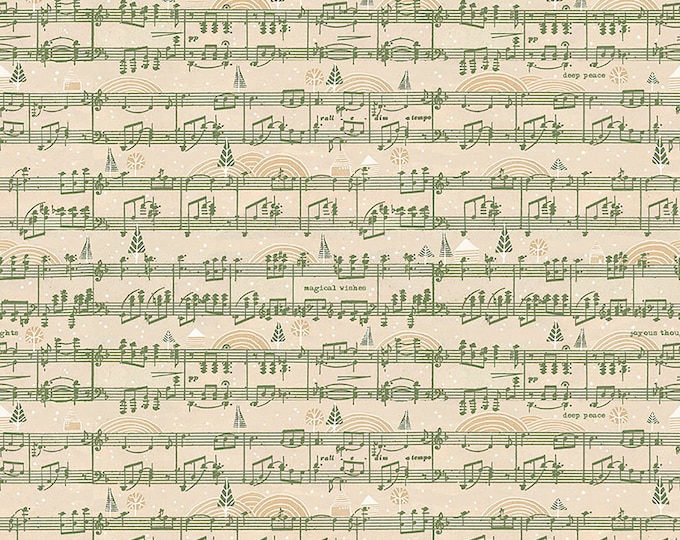Holly Jolly Song Fabric // Cori Dantini // FreeSpirit PWCD011.XGREEN by the Half Yard