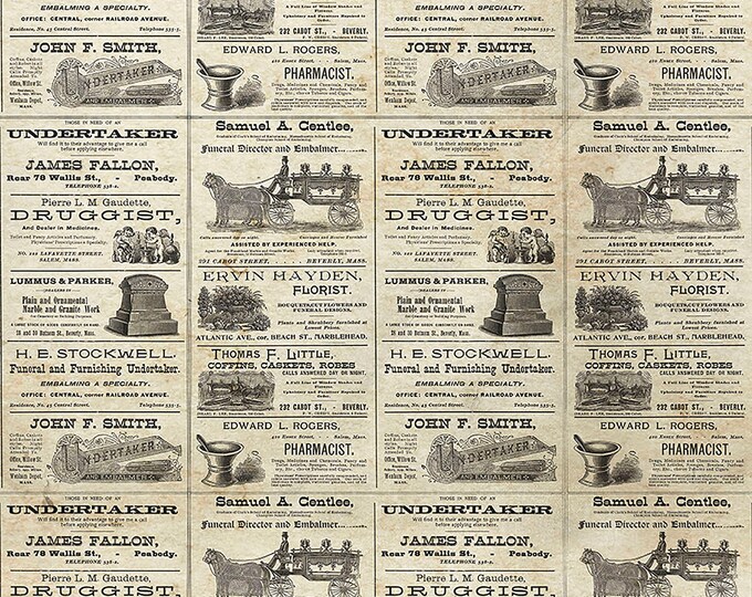 Tim Holtz Regions Beyond Undertaker Fabric // FreeSpirit PWTH156.NEUTRAL by the Half Yard