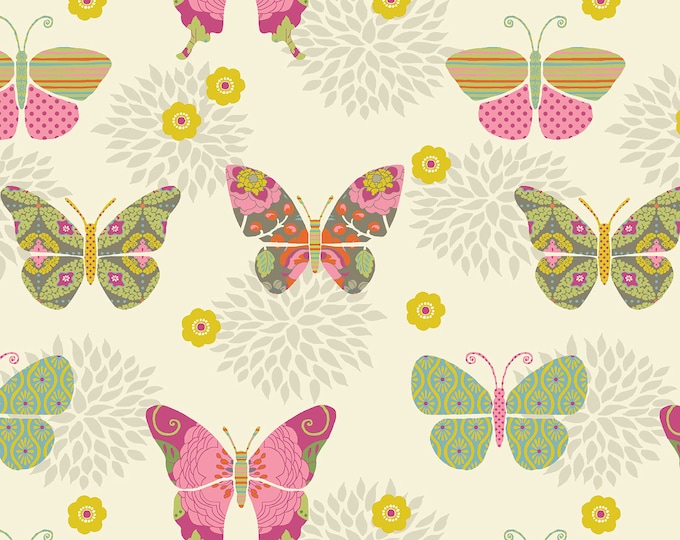 Artist Licensed Bohemian Garden Butterflies Fabric // Springs Creative 53061-389078 by the HALF YARD