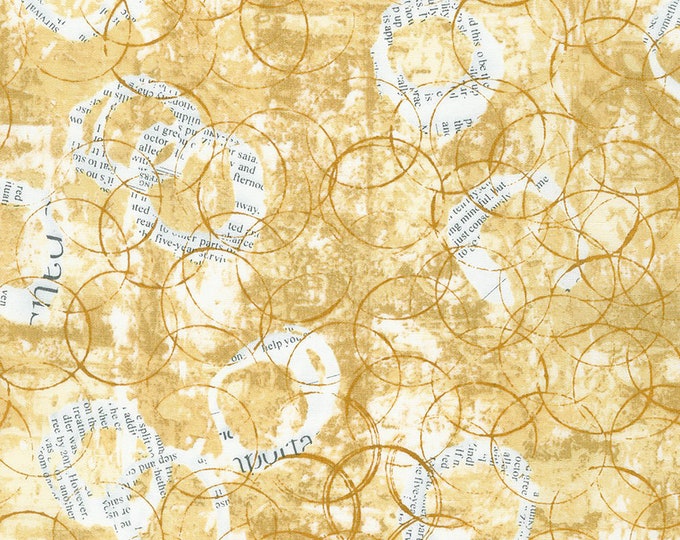 Wishwell Storyboard Circle Fabric // Robert Kaufman ANJ-22096-161 Straw by the HALF YARD