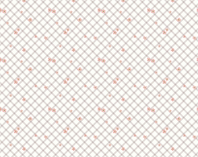 Albion Floral Plaid Fabric // Riley Blake C14596-CREAM by the Half Yard