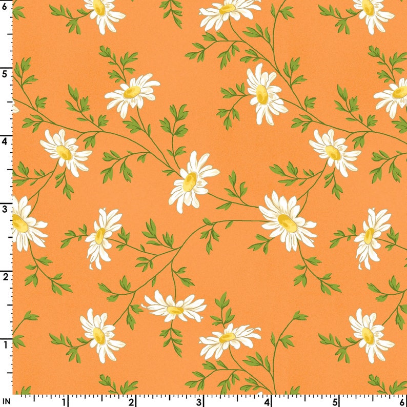 Fresh as a Daisy Miniature Daisies Fabric // Maywood Studio Etsy