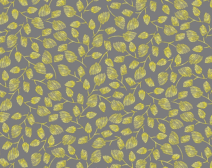 Buttercup Leaves on Stems Fabric // Timeless Treasures FLEUR-C1126 by the Half Yard
