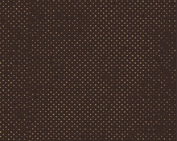 YaY! Coffee! Dot Fabric // Clothworks Y3659-16 Dark Brown by the HALF YARD