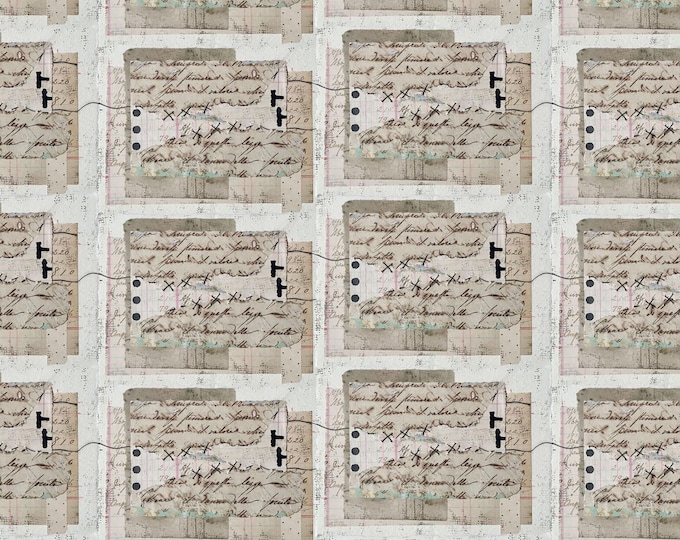 On Your Mark Script Fabric // FreeSpirit PWSE042-PAPER by the Half Yard