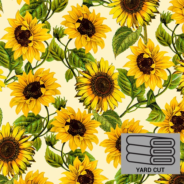 ONE YARD Schnitt folgen Sie der Sonne Sonnenblume Stoff von David Textilien