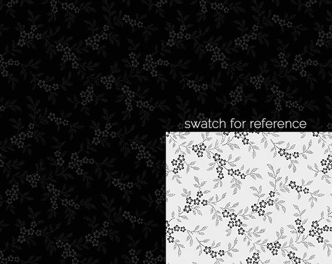 Third Time's a Charm Tiny Flower Fabric // Marcus R250763 BLACK by the Half Yard