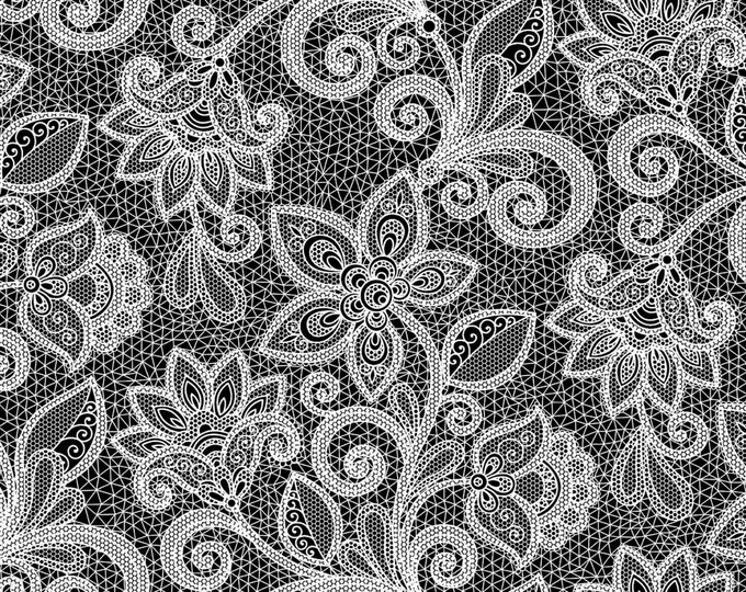 BIANCO E NERO  Paisley Floral Fabric // Quilting Treasures 29644-J by the Half Yard