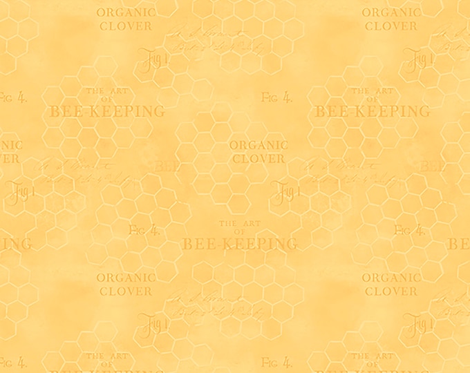 The Art of Beekeeping Bees Honeycomb Texture Fabric // Wilmington Prints 3017 27611 555 by the Half Yard