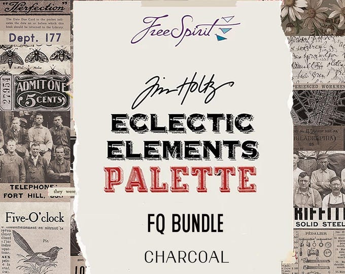 Tim Holtz CHARCOAL Palette Fat Quarter Bundle FreeSpirit FB4FQTH.CHARCOAL