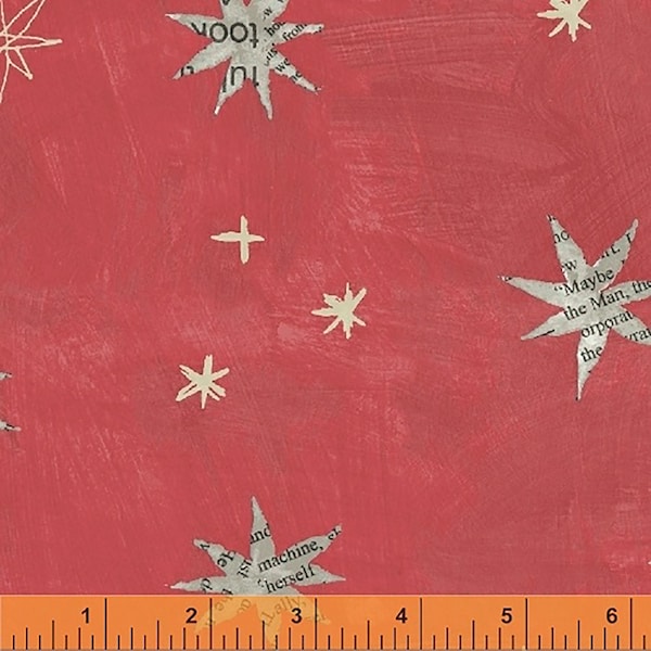 Wonder Watermelon Stars Fabric // Carrie Bloomston // Windham 50517-6 by the Half Yard