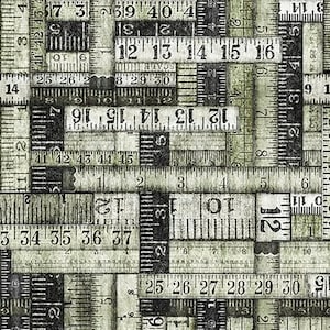 Craftsman Tape Measure Fabric // Quilting Treasures 26091-K by the HALF YARD