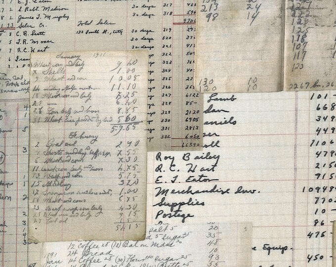 Flea Market Fresh Ledgers Fabric // Moda 7376 11 by the HALF YARD