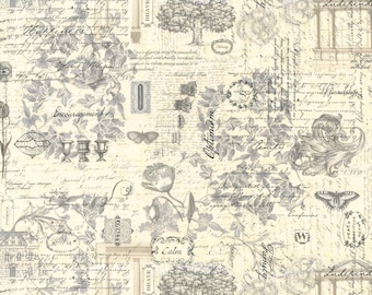 May include: A vintage-style digital paper background with a cream background and gray floral patterns, handwritten text, and decorative elements. The text includes words like "Optimism", "Encouragement", "Friendship", and "Independence".