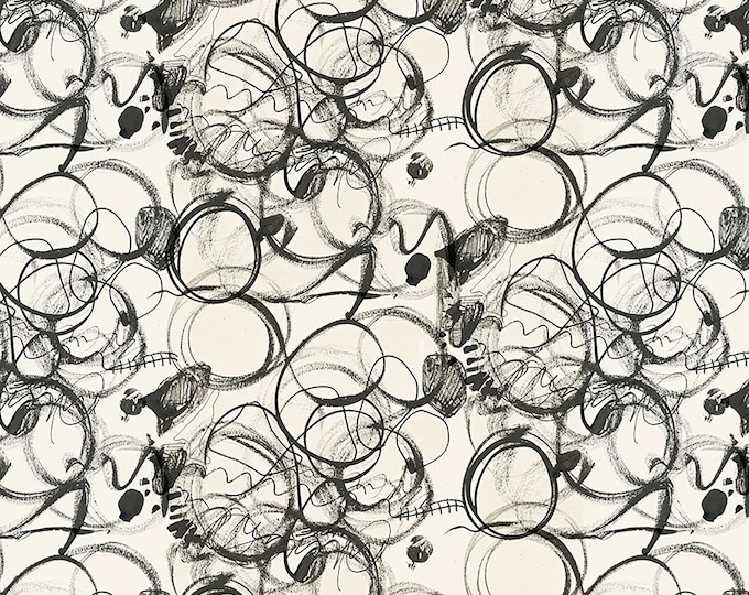 Ravel Scribble Fabric // FreeSpirit PWEB044.CHARCOAL by the HALF YARD