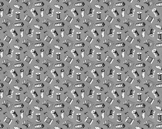 Sewing is My Happy Place Spools Fabric // Northcott 24220 94 by the Half Yard
