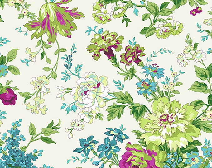 Bungalow Garden Bouquets Fabric // Marcus R210223-CREAM by the Half Yard